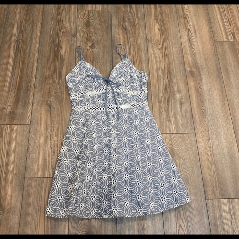 JOA Eyelet Sundress Navy Size Medium